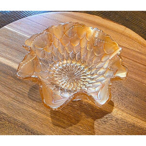 Fenton Dugan marigold carnival glass fish scales and beads. Vintage